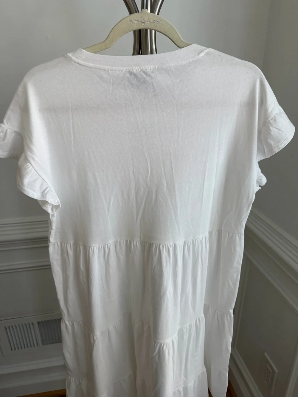 J.CREW White Broken-in jersey tiered mini dress Size Small